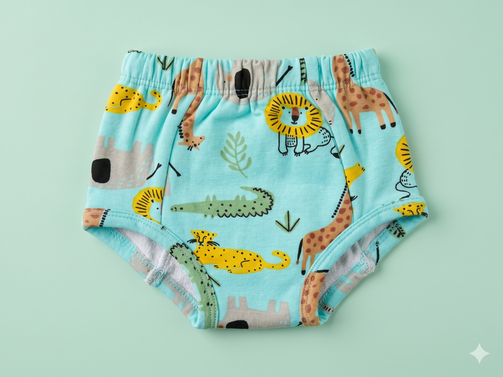 Padded Underwear - Blue Animal