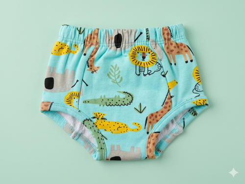 Padded Underwear - Blue Animal