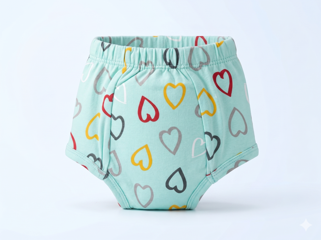 Padded Underwear - Blue Heart