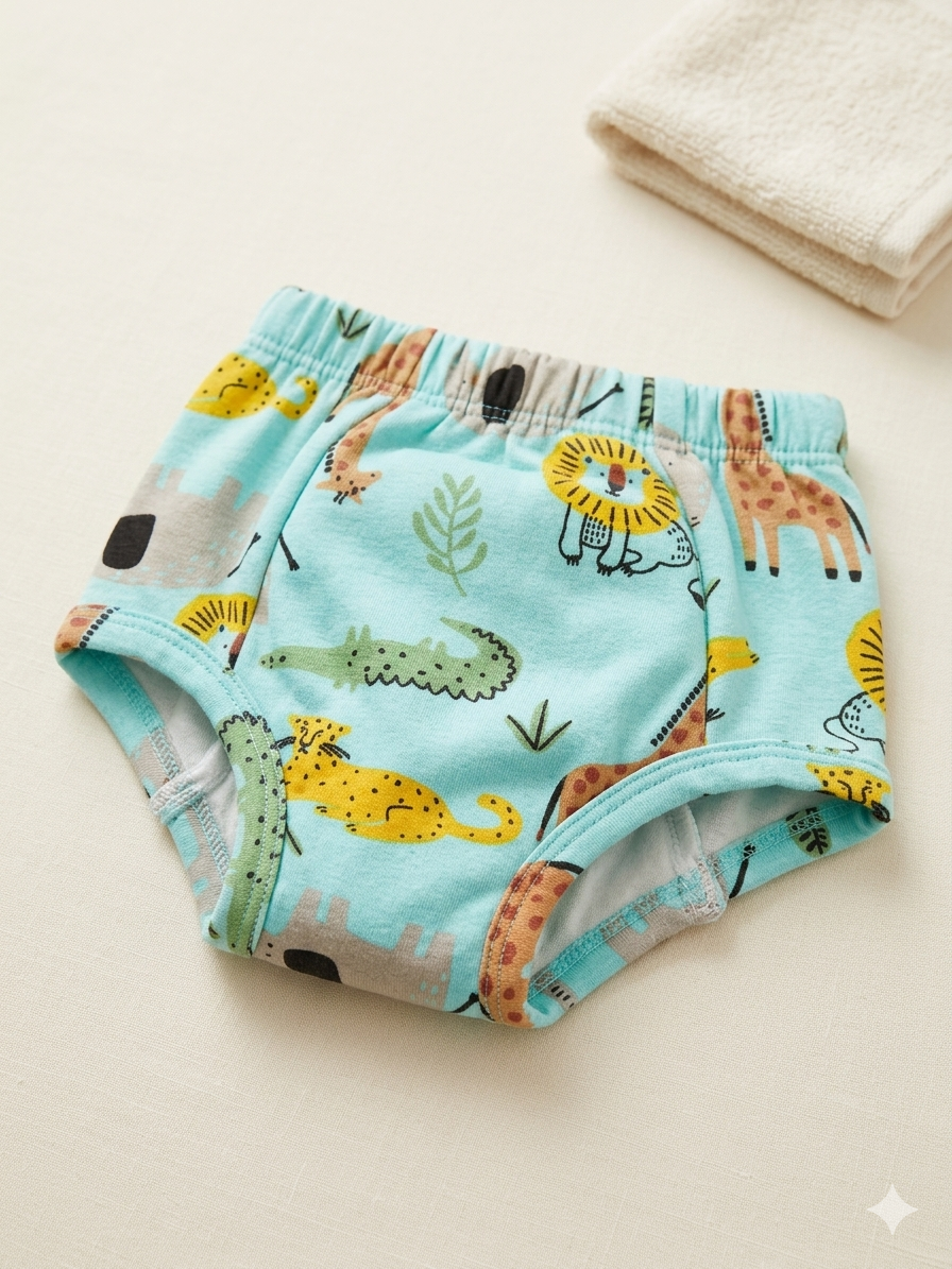 Padded Underwear - Blue Animals