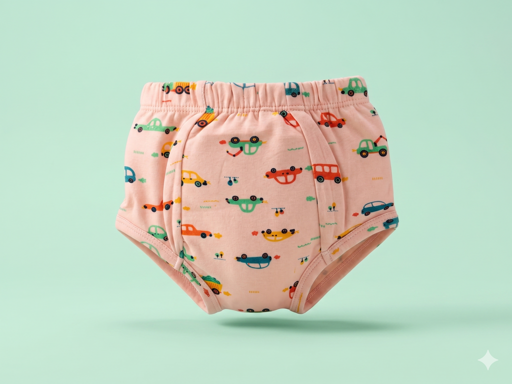 Padded Underwear - Pink Cars