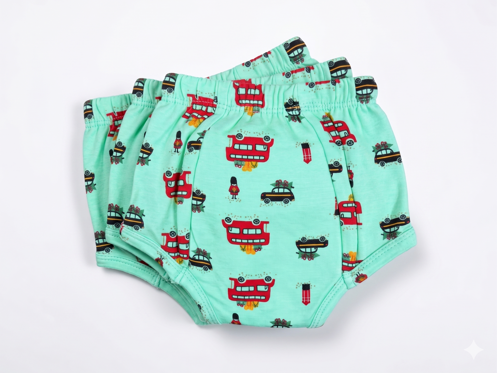 Padded Underwear - Green Bus Car