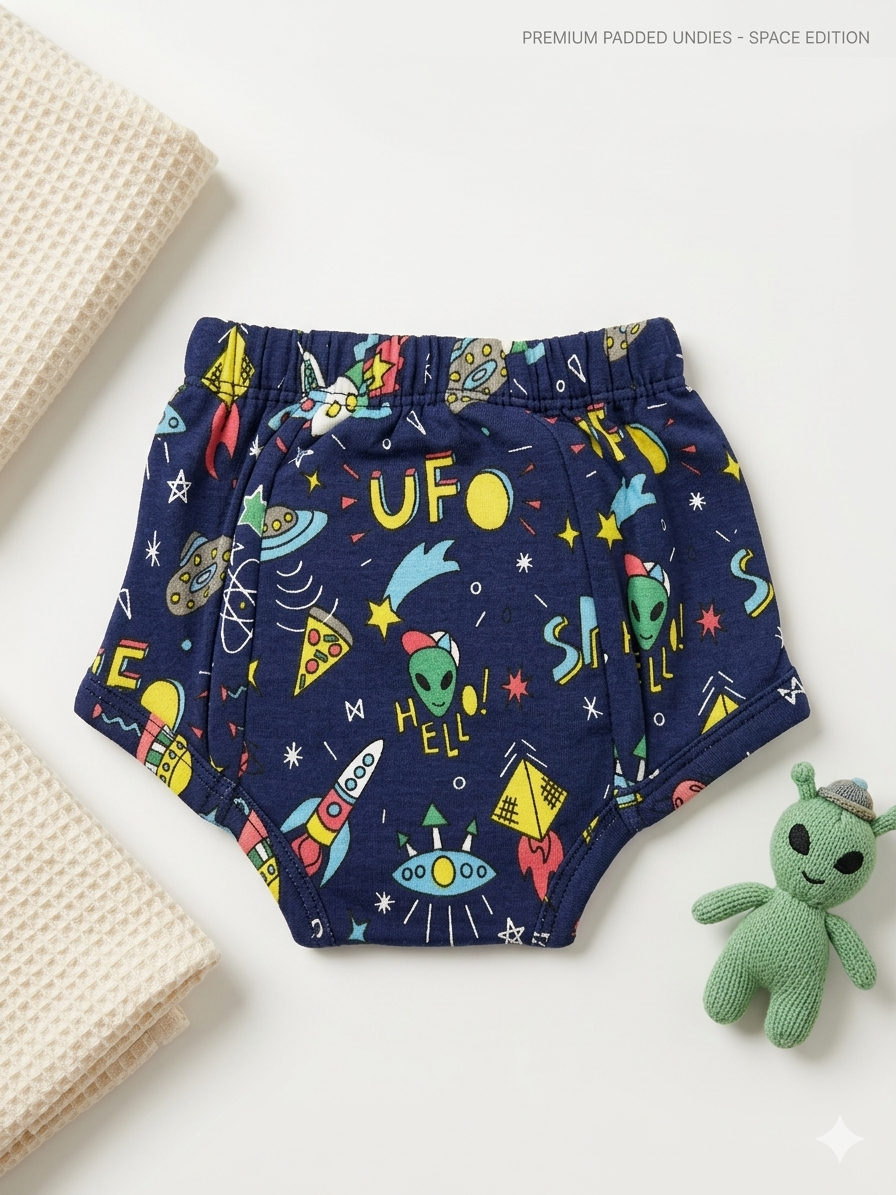 Padded Underwear - Dark Blue Alien