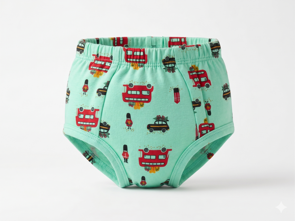 Padded Underwear - Green Bus Car