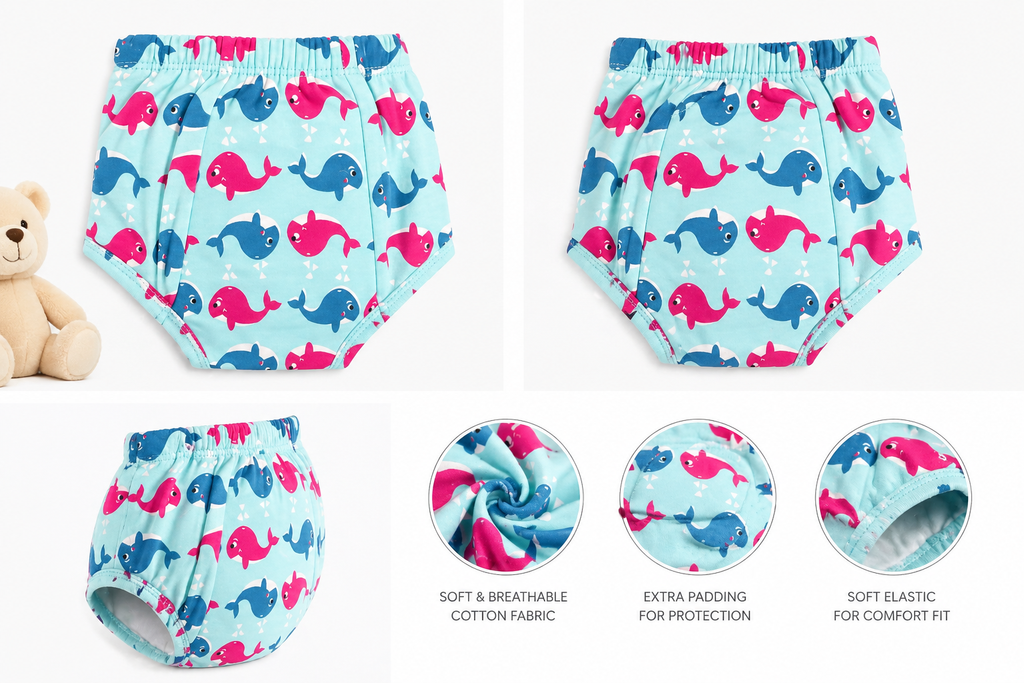 Padded Underwear - Blue Whale